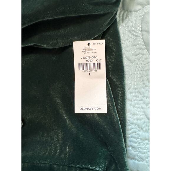 Emerald Green Velvet Long Blazer Size Large Holiday Christmas Party Old Navy - Picture 6 of 15
